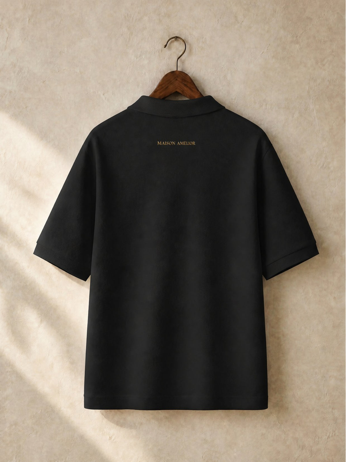 Le Polo Piqué Femme — Black — Back