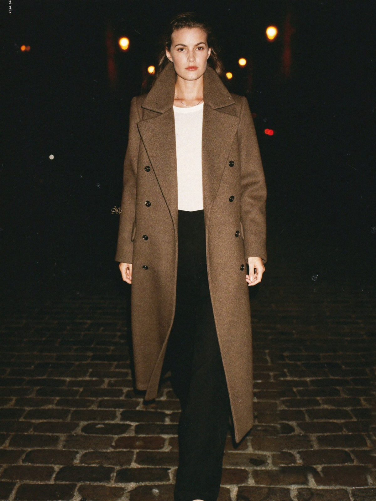 Le Manteau Croisé – Brown, worn