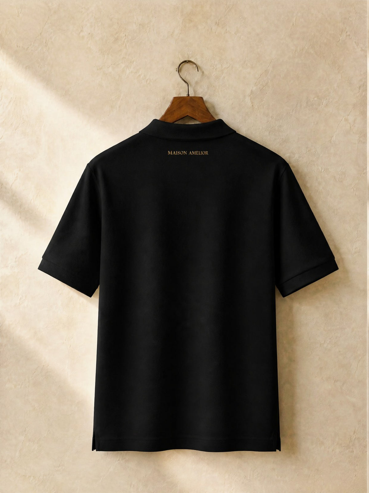 Le Polo Piqué Homme — Black — Back