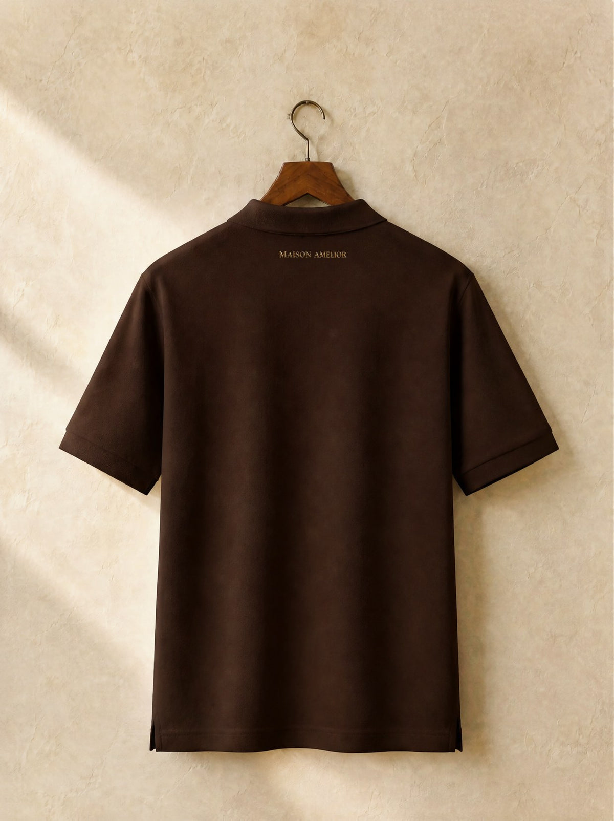 Le Polo Piqué Homme — Brown — Back